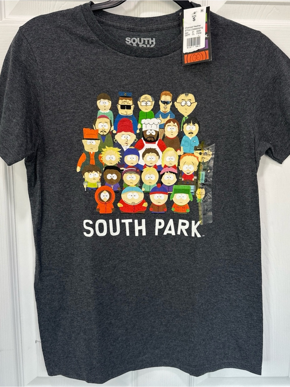 NWT 2017 South Park Short Sleeve Shirt Gray Heathered Stan Kyle Cartman Kenny S